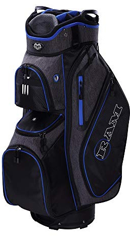 Ram Golf Tour Trolley Bag with 14 Full Length Dividers Black/Blue