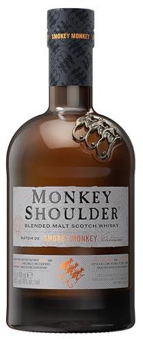 MONKEY SHOULDER Blended Malt Scotch Whisky - Smokey Monkey - Dry Peaty, Creamy Sweetness & Spice - Small Batch Whisky - Loved By Bartenders - Multi-Award Winning - 40% ABV - 70 cl