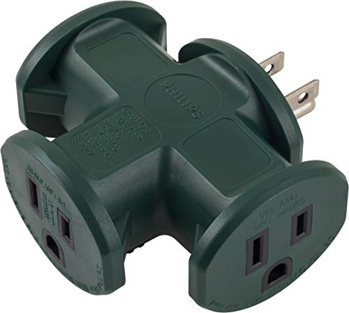 Philips Outdoor Outlet Extender, 3 Outlet Multi Plug Splitter