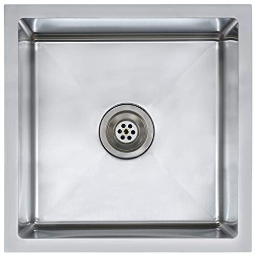 vidaXL Evier de Cuisine Fait à la Main Evier Encastré Evier Rectangulaire Évier à Vasque Intérieur Maison Robuste Résistant Acier Inoxydable