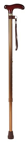 SPES - Bastone da Passeggio (Marrone) – Alluminio Regolabile, Antiscivolo – Uomini, Donne e Anziani – Leggero, Maneggevole e Durevole – Include Laccetto in Nylon