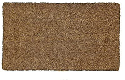FERRETERIA LEPANTO Felpudo de Coco Natural Rectangular 70x40 con Base Antideslizante, Felpudo de Coco Liso. Limpiabarros Absorbente Entrada casa, Ideal para Puerta Exterior o Pasillo…