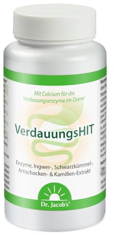 VerdauungsHIT 90 Tabletten I 82 g Dose, 45 Portionen I Für die Verdauung¹ I 5 Enzyme, Kieselerde, Ingwer-, Schwarzkümmel-, Artischocken- & Kamillenextrakt I bei Histamin-Intoleranz geeignet I vegan