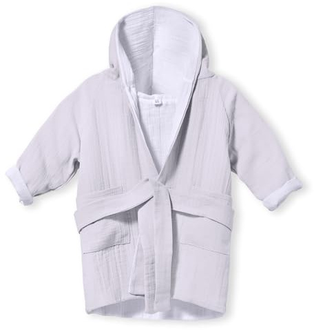 Mababu Albornoz infantil capucha | algodón muselina suave | Albornoz infantil para niñas y niños.