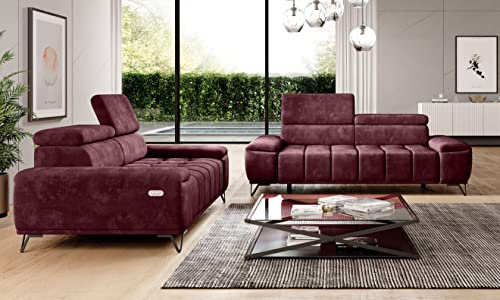 All4All Sofagarnitur 3+2 Polstergarnitur Wohnzimmerset 2-sitzer 3-sitzer Gesteppt Industriell Relaxfunktion 11 (3+2)