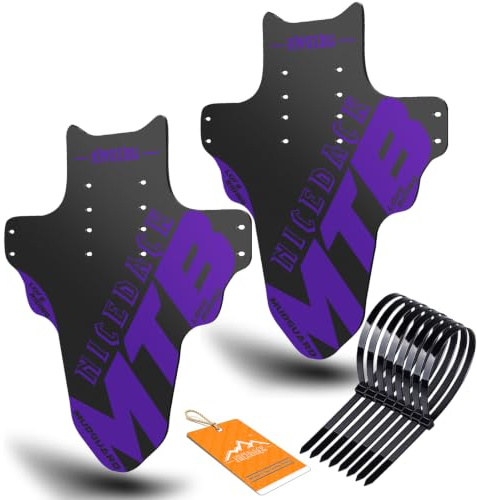 NICEDACK Garde‑Boue pour VTT, 2 pièces, Compatible avec vélos 20‑29 Pouces | Plusieurs couleurs disponibles, souple et résistante, ultra‑légère, montage avant et arrière, multi‑positions