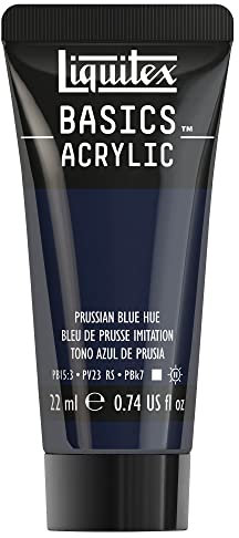 Liquitex 8870496 Basics Acrylfarbe - Preussischblau Farbton, 22ml Tube, lichtecht, wasserfest, zum Malen und Dekorieren von Holz, Metall, Keramik, Kunststoff, Leinwand