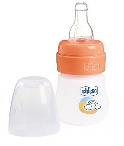 CHICCO MICRO FÜTTERUNGSFLASCHE, 60 ML, 0M+, SILIKON, ORANGE