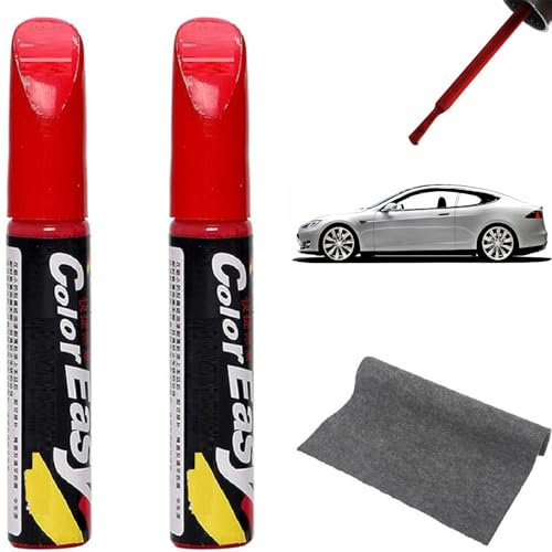 Car Touch Up Paint Pen,Car Scratch Remover Pen,Car Paint Scratch Repair Pen,Car Paint Repair Pen,Car Touch Up Pen,2PCS Car Paint Scratches Repair Pen Brush for Cars Trucks Motorcycles Boats (Red)
