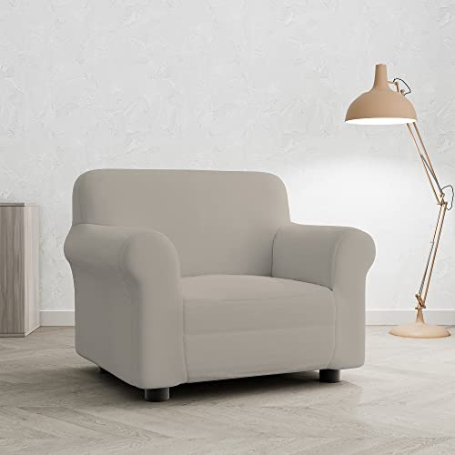 Copridivano Pretty Bielastico Sagomato – Copertura Divano Elasticizzata, 1 POSTO Tessuto Estensibile da 75 a 100 cm, Lavabile – TORTORA