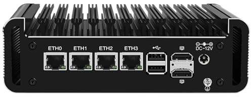 Firewall Micro Appliance, Fanless Mini PC Intel N100 Quad Core, DDR5 RAM, VPN, Router PC, AES-NI, 4 Intel 2.5GbE I226-V LAN, Barebone