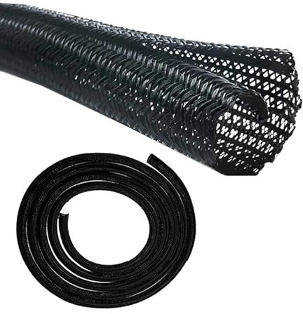 10ft - 1/2 inch PET Expandable Braided Sleeving Braided Cable Sleeve Cord Protector Wire Loom Tubing Cable Sleeve Split Sleeving for Power Cord Audio Video Cable Protect Cat from Chewing