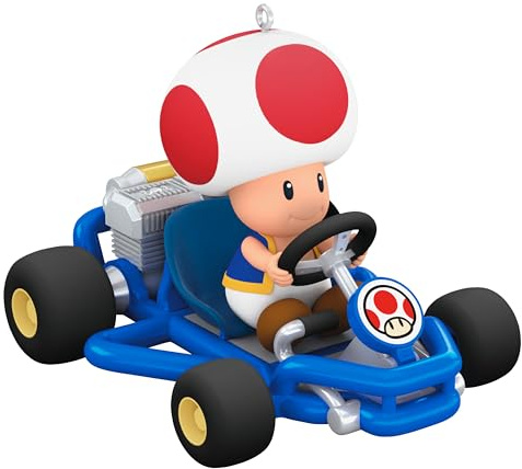 Hallmark Mario Kart padda minnessaksprydnad, Super Mario-träddekoration, hängande harts, julprydnad, gåvor till jul