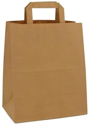 DPdantepellacani Shopper Carta Sacchetti di Carta con Manici Avana 32x45 cm 100 PZ Shopper Busta in Carta Kraft Marrone Borsa Ecologica per Negozi e Boutique