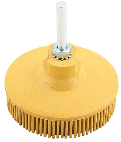Disco de cerdas de 3 pulgadas for acabado de metales, pulido de aluminio, accesorios for taladro eléctrico, cepillo abrasivo de goma de esmeril, desbarbado y pulido.(Yellow)