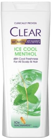 CLEAR Shampoo anti-dandruff da donna Ice Cool Mentolo 360 ml – Deep Cleansing Scalp Treatment with Cooling Mentolo & Niacinamide for Up to 48 h Freshness, Flake Control & Healthy Hair Pack OF 4