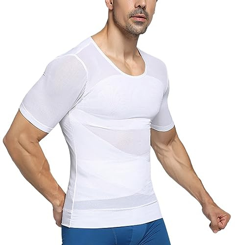 XANAYXWJ Mens Body Slimming Mage Vä Termisk kompressionsskjorta Linne Shapewear Midjeträningsbody