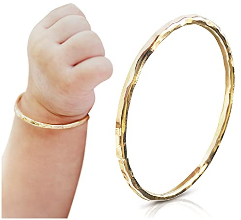 Ellie J Maui Baby Bangle Bracelet (14K Yellow Gold Filled, Rose Gold Filled & Silver) (Small 4 1/2)