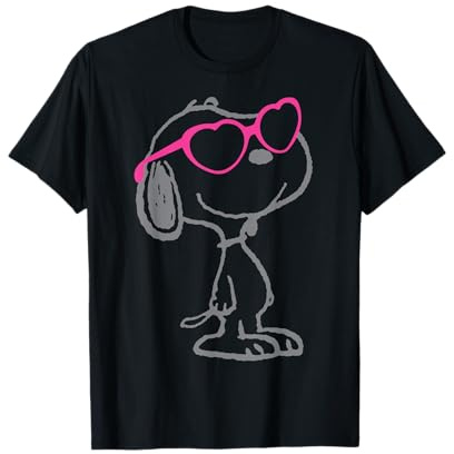 Peanuts Snoopy Heart Shades Vintage Classic Comics Fan Camiseta