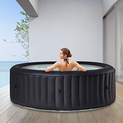 Miweba MSpa aufblasbarer Whirlpool Outdoor Rimba U-RB061 | Rund ⌀ 204.0 cm - 6 Personen Spa Pool aufblasbar - Ozon & UV-C Reinigung - Bis 1429 L - 40°C - Fernbedienung - 138 Düsen