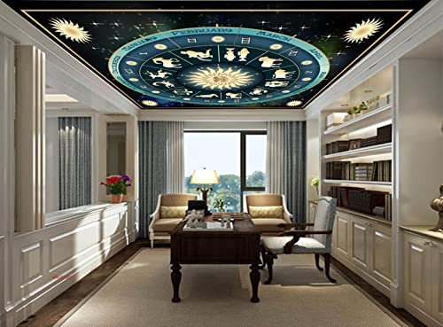 Mystic Walls MWZ3393 Zodiac Signs Chakras Stars HD 3D Wallpaper for Ceiling[8 ft x 7 ft] / [244 cm x 213 cm]