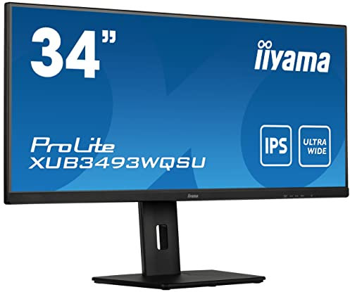 iiyama Prolite XUB3493WQSU-B5 86,7cm 34 Zoll ADS-IPS LED-Monitor UWQHD HDMI DP USB3.0 Adaptive Sync Pip Höhenverstellung schwarz