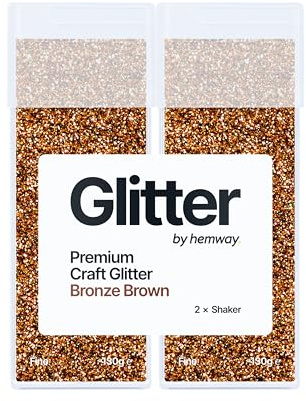 Hemway Craft Glitter Shaker Bronze Brown 130g x2 Pack Fine | for Resin & Epoxy Crafts, Christmas Art Supplies, Nail, Body, Face, Eye, Festival, Crafting, Slime, Sparkle