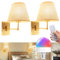 fisca Lampada da parete senza fili 2 set, 5000 mAh, lampada da parete ricaricabile con telecomando e timer, RGB dimmerabile lampadina rimovibile per soggiorno/camera da letto (oro) [classe energetica
