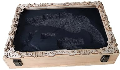 ToyGhillied Boîte de collection en bois pour revolver en bois, cadeau de bricolage parfait pour adultes, version kit de construction