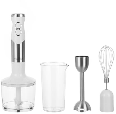 Set frullatore a immersione bianco 400 W con accessori