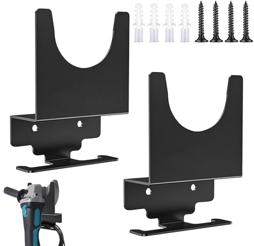 2 Stück Winkelschleifer-Halter, Winkelschleifer Halterung Wand, Wandhalterung Winkelschleifer Ständer In Kohlenstoffstahl, Winkelschleifer Zubehör Für Schneider, Polierer, Garage Und Arbeitsplatz