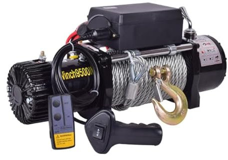 Elektrische Seilwinde 12V, 3500lb/1588kg Elektrische Seilwinde Mit Funkfernbedienung und Handsteuerung, Wasserdichter Kupfermotor, Anti Twist Stahldrahtseil, Ideal für Rettungen im Gelände