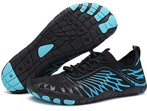 RUFONE Hiking Barefoot Shoes for Women Men Breathable & Non-Slip Athletic Footwear Wide Toe Water Shoes,Designed for Walking,Running&Swimming Blue