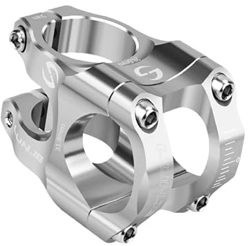 goucrro Fahrradvorbau 31,8 Vorbau 35 mm kurzer Lenker Vorbau Leichter Vorbau aus Aluminiumlegierung für die meisten Fahrräder, MTB-Rennräder (Silber)