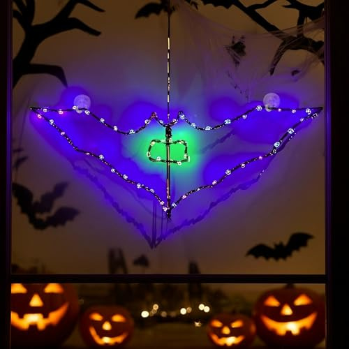 CozyHome BAT-001-ST - Figura decorativa para ventana (LED), diseño de vuelo nocturno