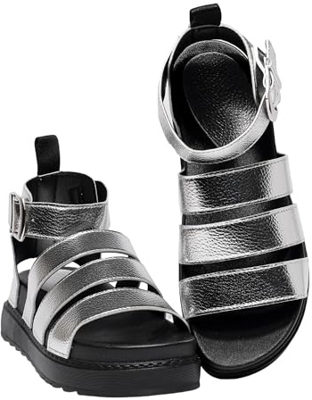 LUNATECH Women's Gladiator Sandals Platform Ladies Sandals Wide Fit Strappy Sandals Chunky Summer Sandals Vegan Leather Shoes