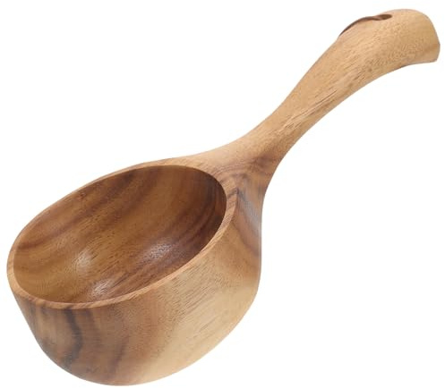 JOINPAYA Saunakelle Holz Wiederverwendbare Wasserkelle Ergonomisch Praktisch für Bad Dusche Sauna und Gartenbewässerung