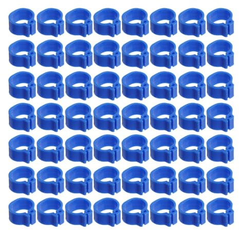 ULTECHNOVO 100 Pezzi Anelli per Zampe di Piccione 10mm in Plastica Resistente Clip, Anelli di Identificazione per Uccelli Domestici Come Pappagalli e Canarini, Forniture per Allevamento