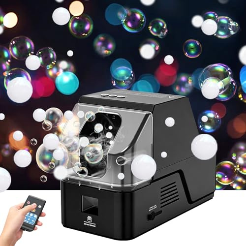 Máquina de humo y pompas 3 en 1 con mando a distancia, Fog Bubble Machine para humo pompas y burbujas de humo, máquina de efectos especiales para Halloween bodas fiestas y eventos