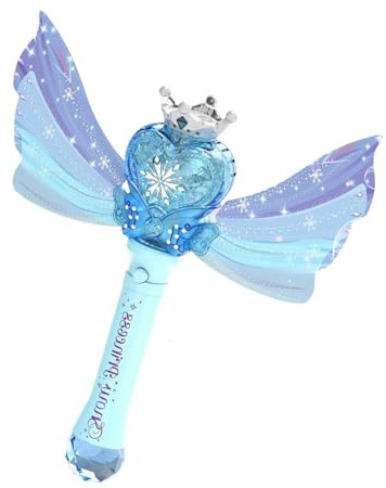Perfeclan Burbuja Varita Elástica Automática Máquina Juguete Soplador Eléctrico Material PP Función Portátil Adecuado para Infantiles Regalo, Azul, 8802