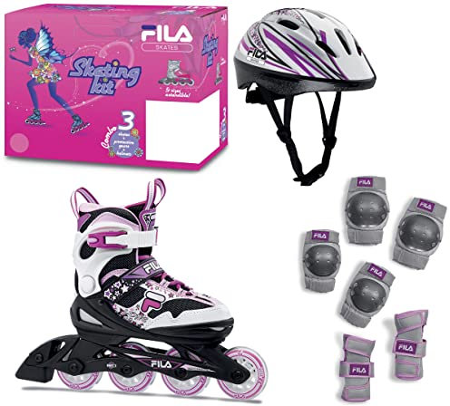 FILA Skates 010619155 J-ONE Combo G 3 Set Inline Skate Kid BK/WT/MAG Größe L 36-40