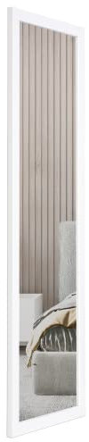 Home Selections Full Length Wooden Wall Mounted Mirror - White - 35x110cm