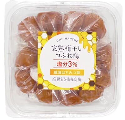 Umeboshi japonés en miel - Umeboshi grande en miel japonesa. Ciruelas Nanko Ume encurtidas, hechas en Japón, 14.1 onzas [Dulzura elegante, 3% menos de sal] (400g(400g×1pack）)