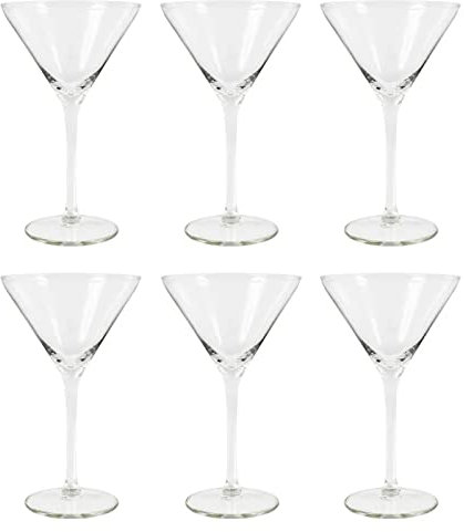 Tradineur - Set de 6 copas de cristal para cócteles, modelo Degustation, bebidas, champán, aptas para lavavajillas, fiestas, celebraciones (26 cl, 18 cm)
