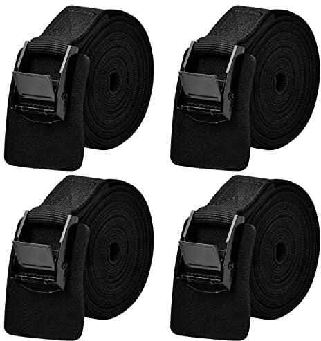 4 Pcs Correa de Amarre Correas de Fijación Robusto Correas Tensoras Cinchas de Sujeción con Hebilla de Ajustable, Negro Correas de Amarre para Baca Coche Moto Automóviles Portabicicletas, 25mmx1m (A)