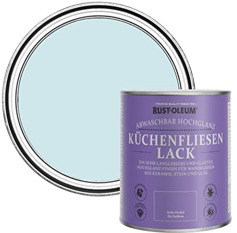 Rust-Oleum Blue Water-Resistant Kitchen Tile Paint in Gloss Finish - Duck Egg 750ml