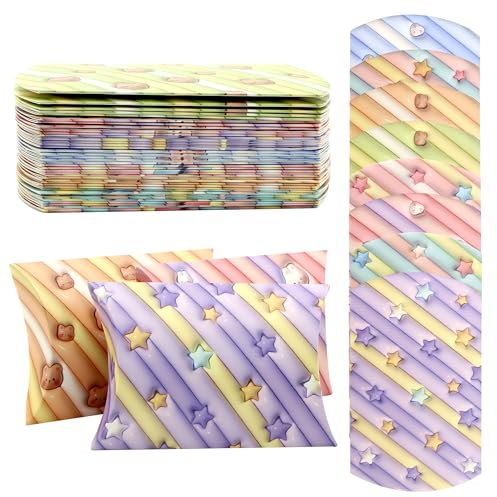 Gastgeschenke Hochzeit Konfetti Boxen Kissenschachteln - Geschenkkartons Kleine Geschenkschachteln Papierschachteln für Süßigkeiten Schmuck Einladung Geschenk Party, 40 Stück, 14 x 9 x 2,8 cm