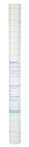 SEMPLIX Filmoplast självhäftande rivbar broderifleece: För fixering av tyger som inte kan komma in i broderiramen (vit, 50 cm x 4,9 m)