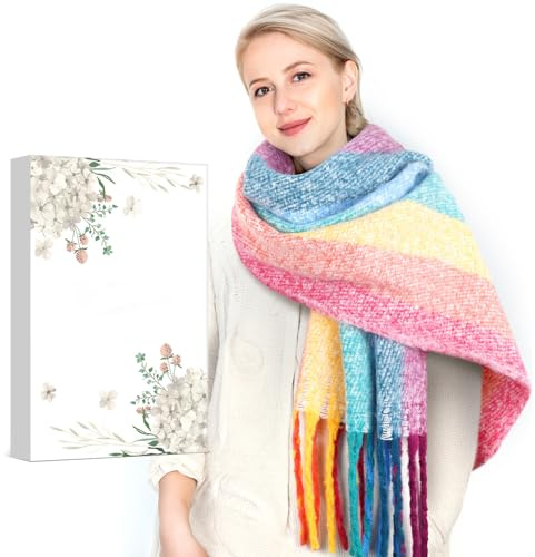 Cashmere Scarf & Shawl Gifts for Women: Chunky Winter Scarf, Secret Santa Xmas Stocking Fillers