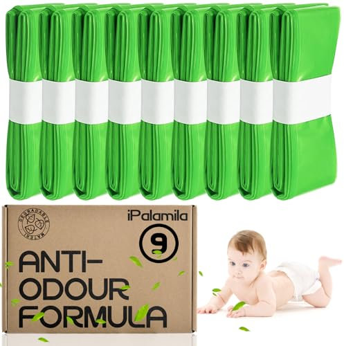 Nappy Bin Refill, Nappy Refill Bags Degradable Carton Packaging Compatible with Tommee Tippee, Twist and Click,Angelcare Refill - Max Odor Lock and Germ Protection, Nappy Bin Refill (Green)